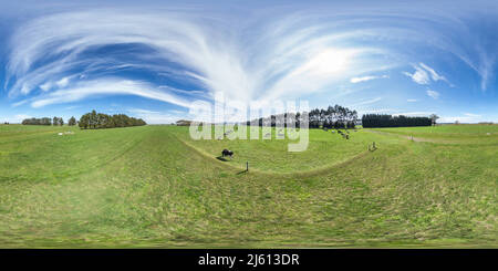 360 Grad Panorama Ansicht von Bauernhof - Ozeanien Molkerei - Morven - South Canterbury - Neuseeland - Ozeanien