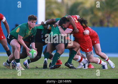 2022 wurde auf den Bahamas ein Sieben-Qualifikationsturnier im Rugby AUSGETRAGEN Stockfoto