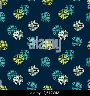 Nahtloses Vektormuster. Abstrakte moderne Textur mit handgezeichneten Elementen, Wirbeln, organischen Formen. Trendige Hintergrund für Textil, Stoff, Wohnkultur. Stock Vektor