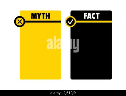 Mythos und Fakten Checkliste Infografik Vektor-Set. Stock Vektor