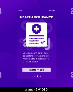 Krankenversicherung mobile Banner-Design, Vektor Stock Vektor