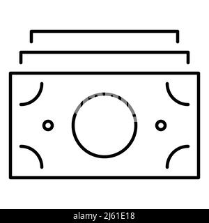 Banknotenstapel, Symbol für dünne Linien Stock Vektor