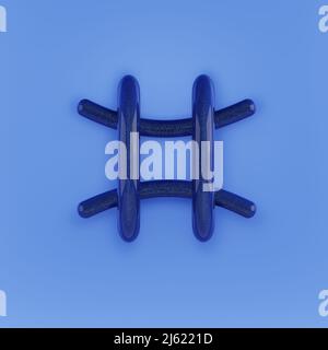 3D Illustration des Sternzeichen Zwillinge. Glitzerndes und leuchtend blaues Sternzeichen Zwillinge Stockfoto