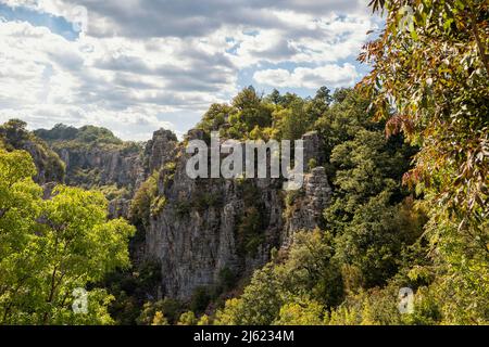 Griechenland, Epirus, Vikos-Schlucht im Vikos-Aoos-Nationalpark Stockfoto