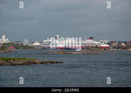 Viking Line MS Mariella in Helsinki, Finnland. Dieses Schiff gehört nun Corsica Ferries und wird als MS Mega Regina betrieben. Stockfoto