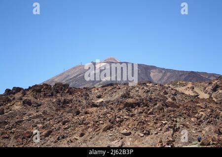 Blick auf den Pico del Teide vom Wanderweg Sendero 3 auf Teneriffa Stockfoto