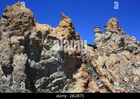 Roques de Garcia - Blick vom Wanderweg Sendero 3 im Teide-Nationalpark auf Teneriffa Stockfoto