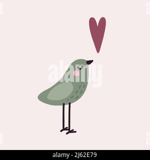Niedlicher einfacher Vogel Stock Vektor