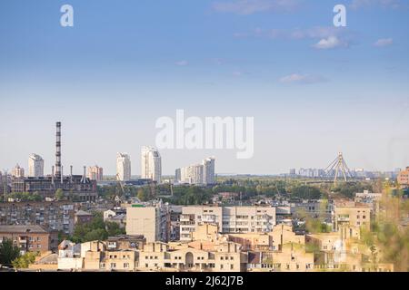 Podil, alte Kiewer Gegend. Draufsicht. Ukraine Stockfoto