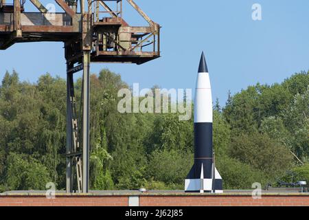 V2 Rakete im Museum Peenemünde Stockfoto