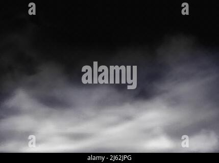 Vector 3d realistische Darstellung von Nebel, grauem Nebel oder Zigarettenrauch. Durchscheinender Smog isoliert auf transparentem Hintergrund. Der besondere Effekt von vapo Stock Vektor