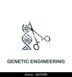 Genetic Engineering-Symbol. Monochrom einfaches Bioengineering-Symbol für Vorlagen, Webdesign und Infografiken Stock Vektor