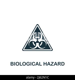 Symbol für biologische Gefahr. Monochrom einfaches Bioengineering-Symbol für Vorlagen, Webdesign und Infografiken Stock Vektor