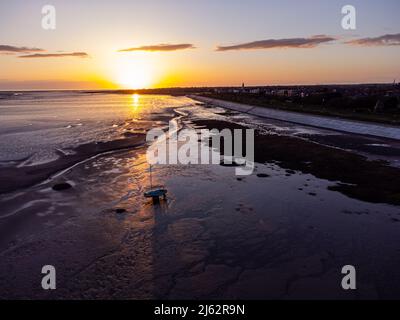 Sonnenuntergang in Lytham Stockfoto
