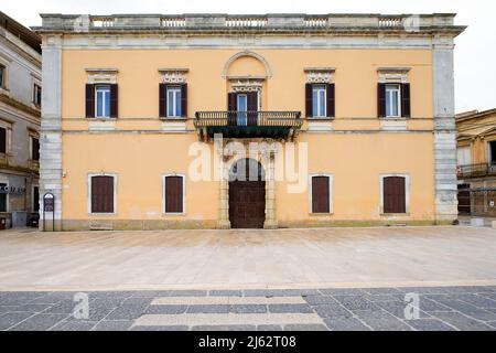 Palazzo Montenegro in Brindisi, ist das bedeutendste Beispiel der barocken weltlichen Architektur in der Stadt. Apulien (Apulien), Italien. Stockfoto