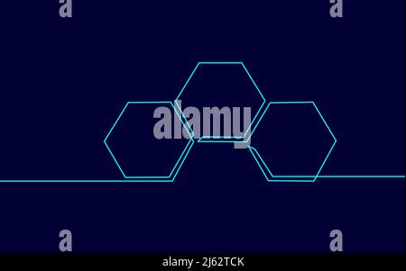 Zellulärer Wabenempfänger der Internet-Basisstation. One Line Telecommunication Global Connection Information Transmitter. Kontinuierlicher Vektor Stock Vektor
