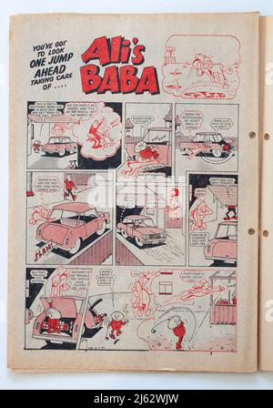 Alis Baba Cartoon Strip von 1970s Sparky Comic Stockfoto