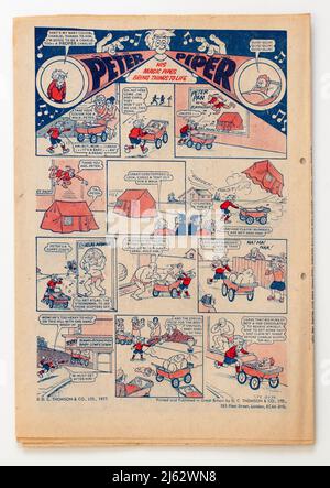 Peter Piper Cartoon Strip von 1970s britischer Sparky Comic Stockfoto