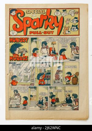 1970s Ausgabe von Sparky Comic Stockfoto