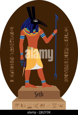 Illustration Vektor isoliert von ägyptischen Gott, Seth. Stock Vektor