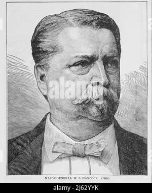 Porträt von Winfield Scott Hancock, General der Union Army im amerikanischen Bürgerkrieg. 19.-Jahrhundert-Illustration Stockfoto