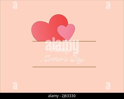 Abbildung der Herzen in der Nähe glücklich Mütter Tag Schriftzug rosa, Stock Illustration Stock Vektor