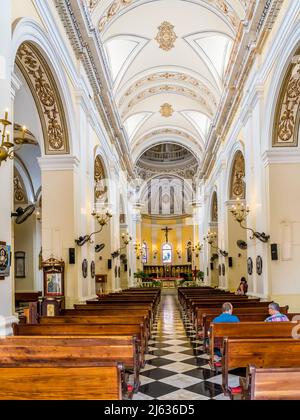 Innenraum der Catedral de San Juan Bautista, oder Kathedrale des Heiligen Johannes des Täufers in Old San Juan Puerto Rico Stockfoto