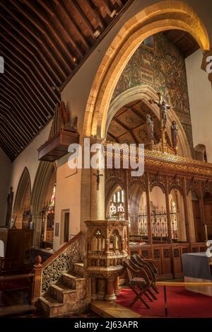 Das Innere der Pfarrkirche St. Mary the Virgin in Henley-on-Thames, Oxfordshire, England. Stockfoto