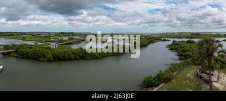 Ein Panoramablick auf den Matanzas River in St. Augustine, FL Stockfoto