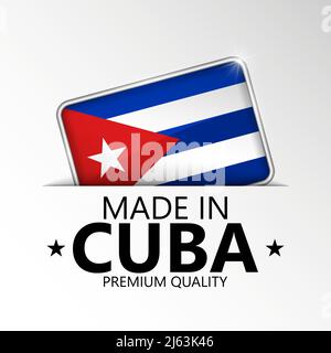 Hergestellt in Kuba Grafik und Label. Element der Wirkung für die Verwendung, die Sie daraus machen möchten. Stock Vektor
