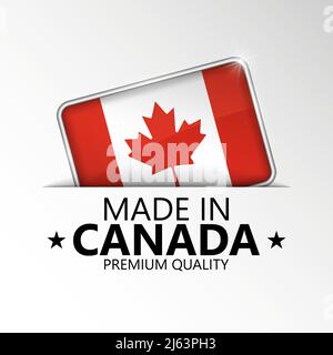 Made in Canada Grafik und Label. Element der Wirkung für die Verwendung, die Sie daraus machen möchten. Stock Vektor