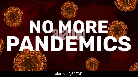 Verhindern von bevorstehenden Pandemien-Konzept-Hintergrund mit 3D gerenderten Virus-Symbol. Vermeidung der anderen Pandemien Hintergrund Stockfoto