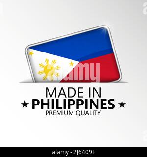 Made in Philippines Grafik und Label. Element der Wirkung für die Verwendung, die Sie daraus machen möchten. Stock Vektor