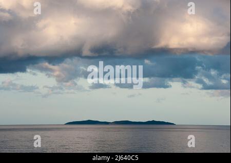 Ansedonia, Toskana, Italien 17/09/2017: Insel Giannutri, Blick von Ansedonia. © Andrea Sabbadini Stockfoto