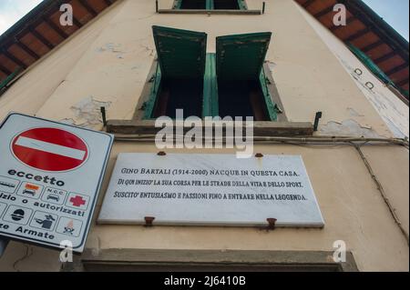 Ponte a Ema, Florenz, Italien 15/05/2016: Geburtsort des Radsportmeisters Gino Bartali. © Andrea Sabbadini Stockfoto