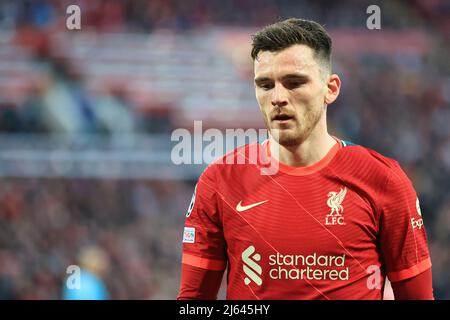 Liverpool, Großbritannien. 27. April 2022. Andrew Robertson #26 von Liverpool in Liverpool, Vereinigtes Königreich am 4/27/2022. (Foto von Mark Cosgrove/News Images/Sipa USA) Quelle: SIPA USA/Alamy Live News Stockfoto