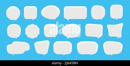 Verschiedene Formen der Rede und Gedanken Blasen. Vektor für Chat-Symbolsatz Stock Vektor