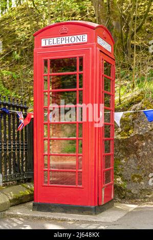 Britische Klassische Rote Telefonbox Stockfoto