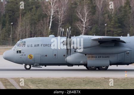 United States Air Force Military Transport Aircraft Lockheed C-130 Hercules in Danzig, Polen © Wojciech Strozyk / Alamy Stock Photo Stockfoto