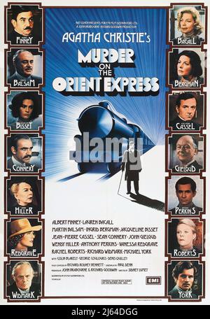 FINNEY, BALSAM, BISSET, CONNERY, HILLER, REDGRAVE, WIDMARK, BACALL, BERGMAN, CASSEL, GIELGUD, PERKINS, ROBERTS, POSTER, MORD IM ORIENT EXPRESS, 1974 Stockfoto