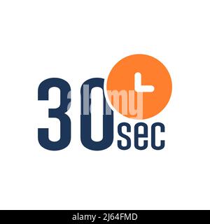 30 Sekunden Countdown-Timer-Symbol eingestellt. Zeitintervallsymbole. Stoppuhr und Zeitmessung. Stock Vektorgrafik isoliert auf weißem Hintergrund. Stock Vektor
