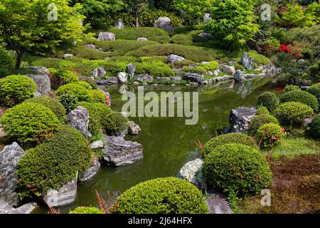 Ryosukuin Garden - Ryosukuin ist ein Teil des riesigen Kenninji-Tempelkomplexes. Hier wurden seit der Momoyama-Periode einige Gärten erstellt, die zu dem Fron gehören Stockfoto