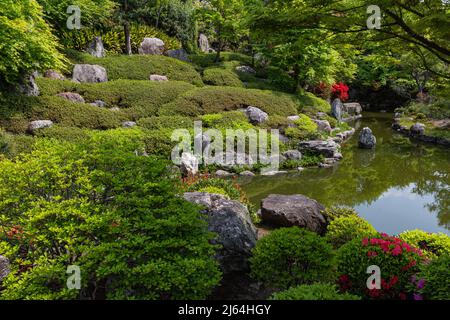 Ryosukuin Garden - Ryosukuin ist ein Teil des riesigen Kenninji-Tempelkomplexes. Hier wurden seit der Momoyama-Periode einige Gärten erstellt, die zu dem Fron gehören Stockfoto