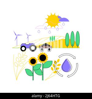 Regenerative Landwirtschaft abstrakte Konzept Vektor-Illustration. Erhaltung und Rehabilitation Landwirtschaftssystem, Erhöhung der ökologischen Biodiversität, Wasserkreislaufverbesserung abstrakte Metapher. Stock Vektor