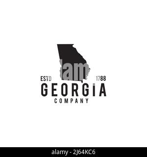 Georgia State Karte Umriss Vektor Logo Design Stock Vektor