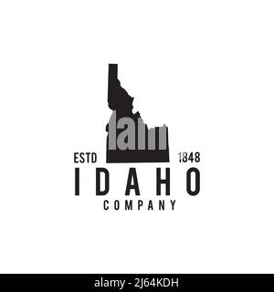 Idaho State Karte Umriss Vektor-Logo-Design Stock Vektor