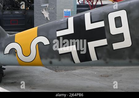 Hispano HA-1112-M4L Buchon “White 9″ Stockfoto