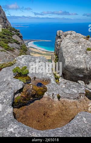 Blick auf den Trousers Point von den Strzelecki Peaks Stockfoto