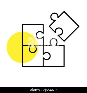Puzzle-Symbol. Pixelperfekte, bearbeitbare Strichführung Stock Vektor