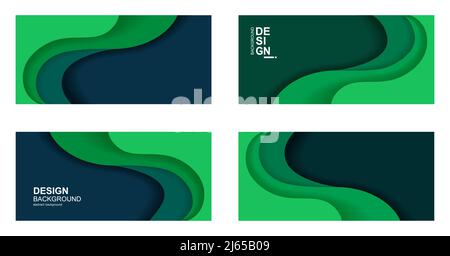 Abstrakter Hintergrund mit wellig grünem Papier. Stock Vektor